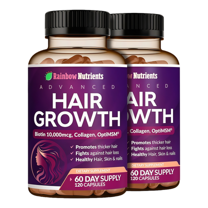 Hair Growth Vitamins for Women | Biotin 10,000mcg, Collagen, Patented OptiMSM®, goMCT®, Saw Palmetto | Naturally Regrow Stronger & Healthier Hair, Skin and Nails | Stops Hair Loss | 60 Day Supply
